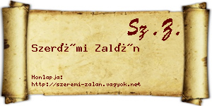 Szerémi Zalán névjegykártya